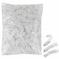 100 Pcs Disposable Shower Caps Clear Hair Net Case Sleep Travel Cap Bath Spa