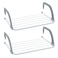 2PCS Airer 6 Door Rails Hanging Laundry Rack Clothes Drying Hanger