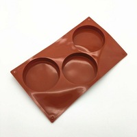 3-Cavity Silicone Cake Pie Custard Tart Resin Mold Bakeware Coaster Tray Mould