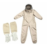 Full Beekeeping Suit Bee Suit Heavy Duty with Leather Ventilated Keeping Gloves