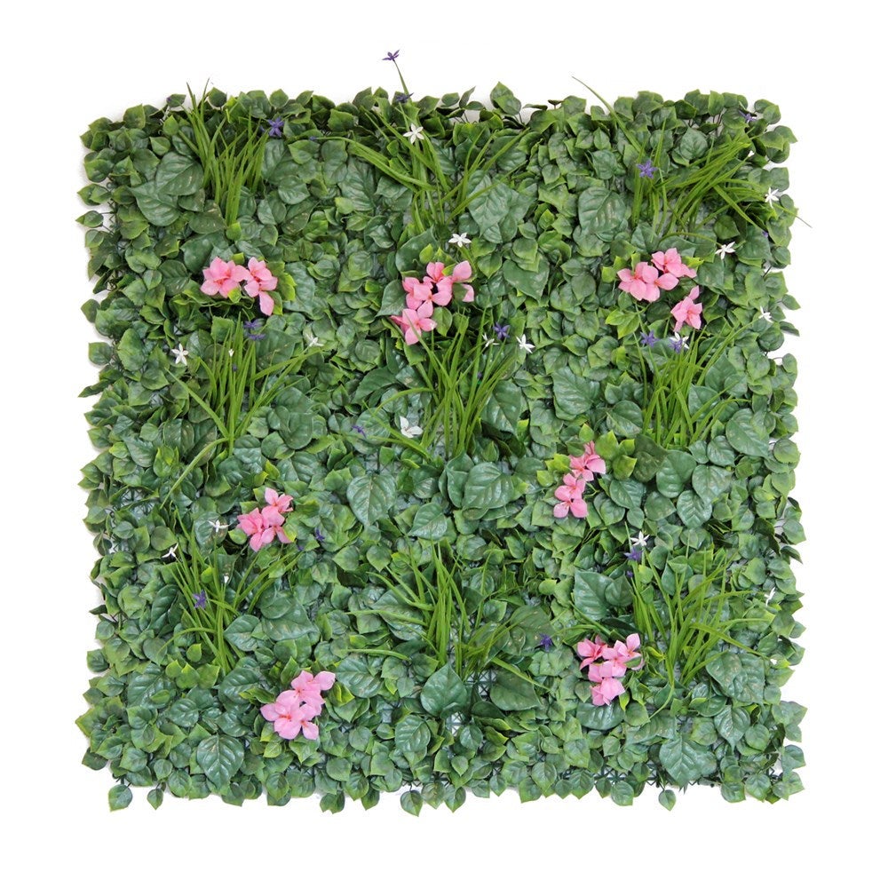 Artificial Hedge - Pink Flower - 100 x 100cm