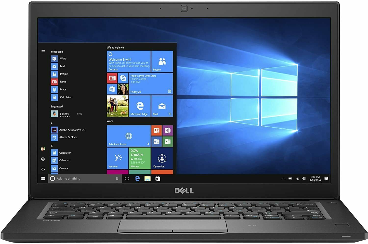Dell Latitude E7480 Laptop - Intel i5-7300U 2.6GHz - Win 10 - 8GB RAM - 256SSD