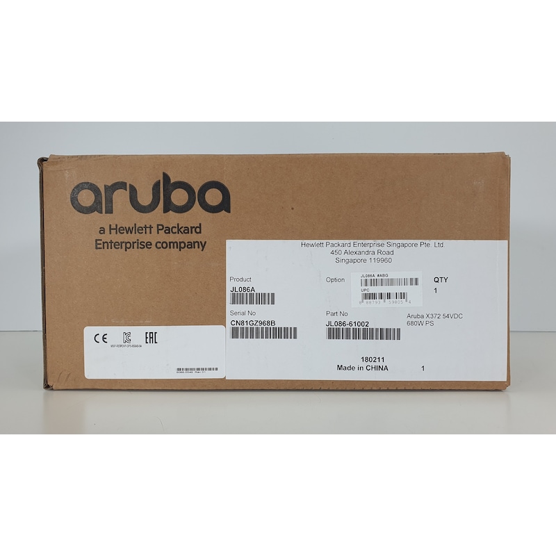 Buy Jl086a Hpe Aruba 54vdc 680w 100 240vac Power Supply Mydeal