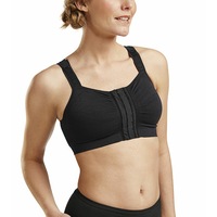 Carefix Mary Mastectomy Bra (Hook & Eye Front Closure, Front Adj Straps, Bilateral Pockets) - Black