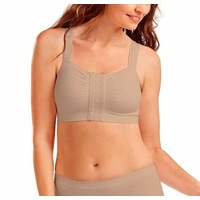 Carefix Mary Mastectomy Bra (Hook & Eye Front Closure, Front Adj Straps, Bilateral Pockets) - Tan