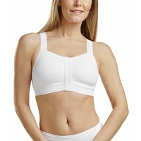 Carefix Mary Mastectomy Bra (Hook & Eye Front Closure, Front Adj Straps, Bilateral Pockets) - White