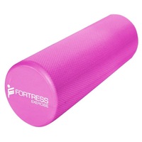 Fortress Round Foam Roller (45x15cm) w/ Exercise Chart - Pink