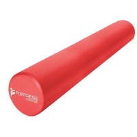 Fortress Round Foam Roller (90x15cm) w/ Exercise Chart - Red