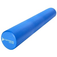 Fortress Round Foam Roller (90x15cm) w/ Exercise Chart - Solid Blue