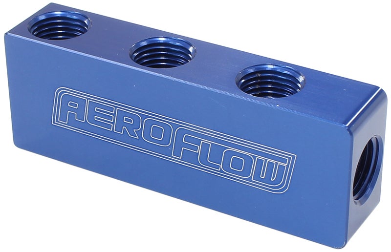 Aeroflow Compact Distribution Block 1 In, 6 Out All Ports 1/8" NPT AF456-01-06