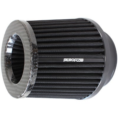 Aeroflow Universal Tapered 4" (101.6mm) Clamp-On Filter - Carbon Fibre Top 
