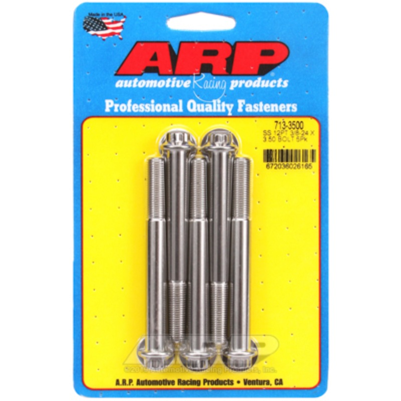 ARP Polished Stainless 300 Bolts 12-Pt 3/8"-16 UNC X 4.500" UHL 5Pk