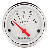 Auto Meter Arctic White Series Fuel Level Gauge 2-1/16" 240 ohm 33 ohm AU1317