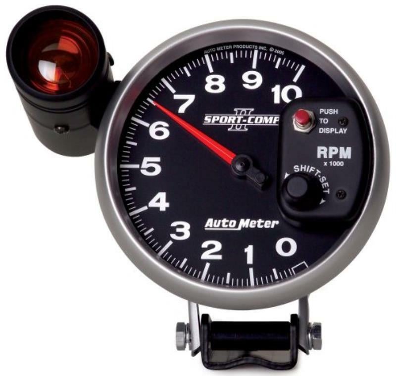 Auto Meter Sport-Comp II Shift-Lite Tachometer 5" Pedestal Mount 0-10,000 rpm