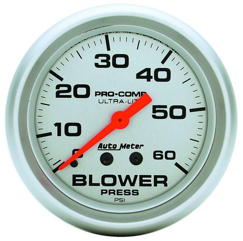 Auto Meter Ultra-Lite Series Blower Pressure Gauge 2-5/8" Mechanical 0-60 psi