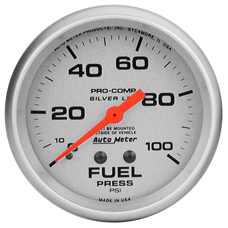 Auto Meter Ultra-Lite Series Fuel Pressure Gauge 2-5/8" Liquid Filled 0-100 psi