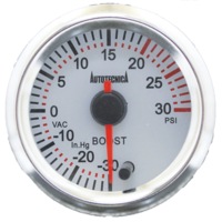 Autotecnica boost gauge 52mm white for Toyota Hilux KUN16 1KD-FTV 3.0 Diesel 