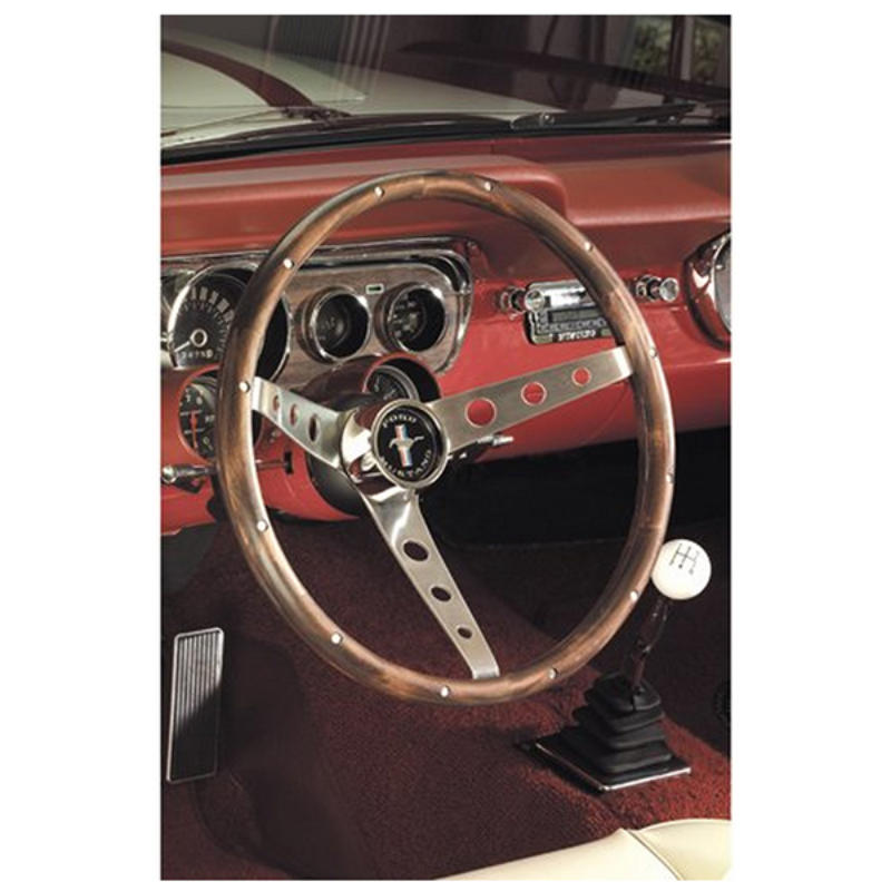 Grant 13-1/2" Classic Steering Wheel With Mustang Horn Button Brushed S/S 3 Spok