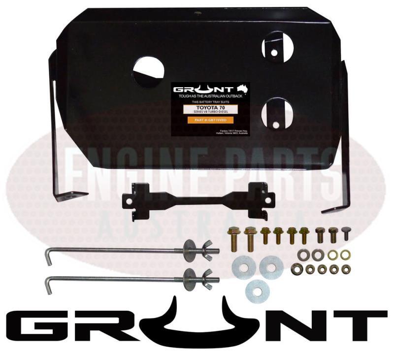 Grunt 4x4 dual battery tray system for Toyota Landcruiser 70 78 79 Series 2007-2012