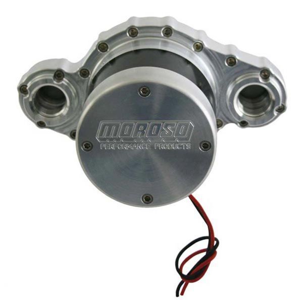 Moroso Water Pump Electric 30-37 gpm Billet Aluminium Clear Anodized Remote Mount Quad Outlet Each