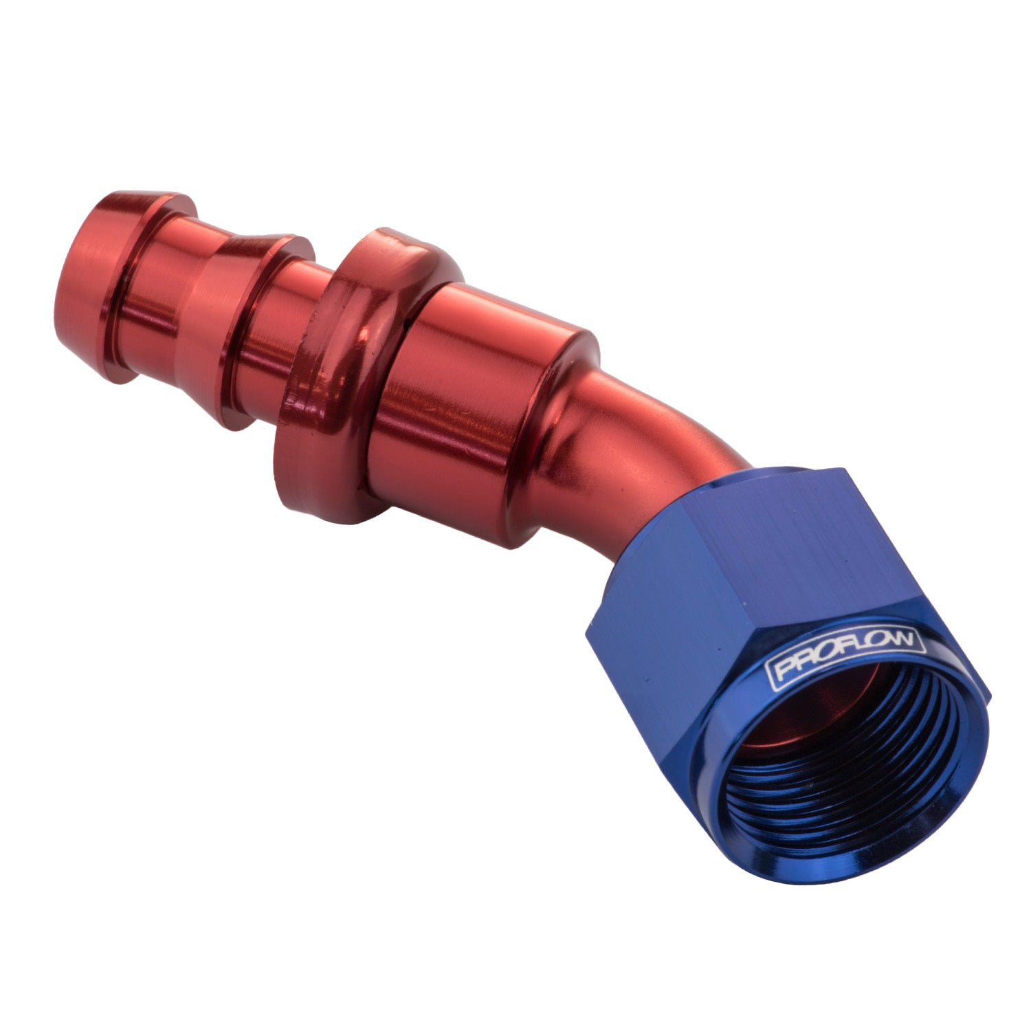 Proflow 45 Degree Push On Hose End Hose End Barb to Female-12AN PFE402-12