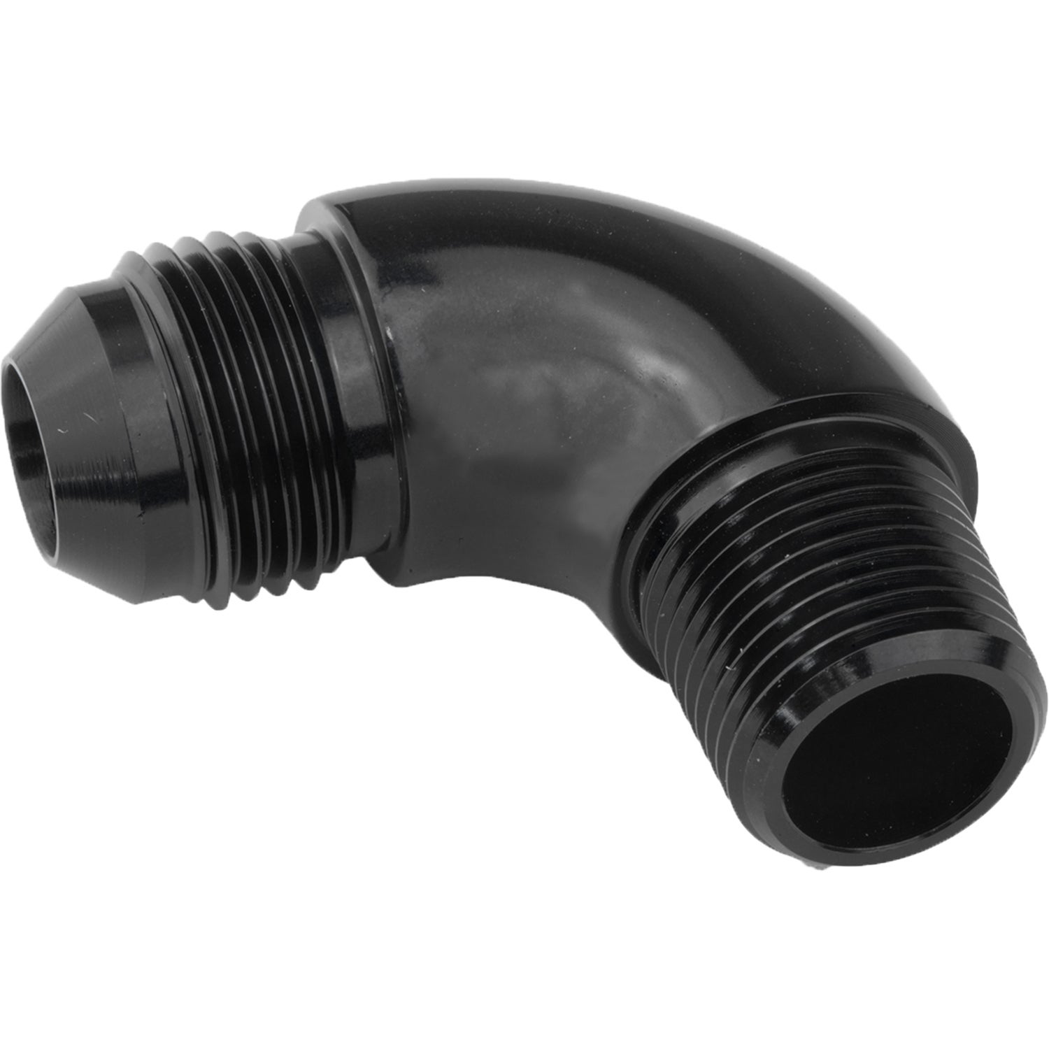 Proflow 90 Degree 1/4in. NPT To Male -06AN Flare to NPT Adaptor Black