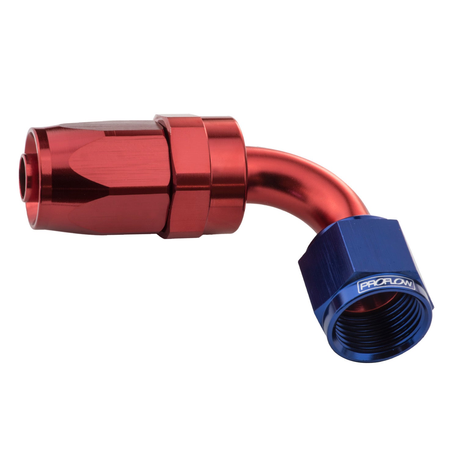 Proflow 90 Degree Hose End -08AN Hose to Female Blue/Red PFE103-08