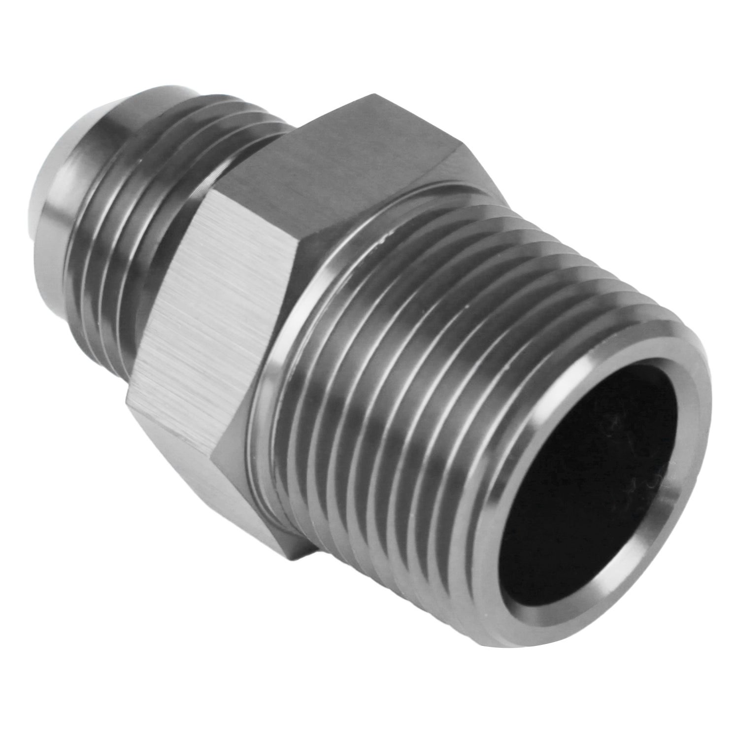 Proflow Adaptor Male -04AN To 1/4in. NPT Straight Silver PFE816-04-04P