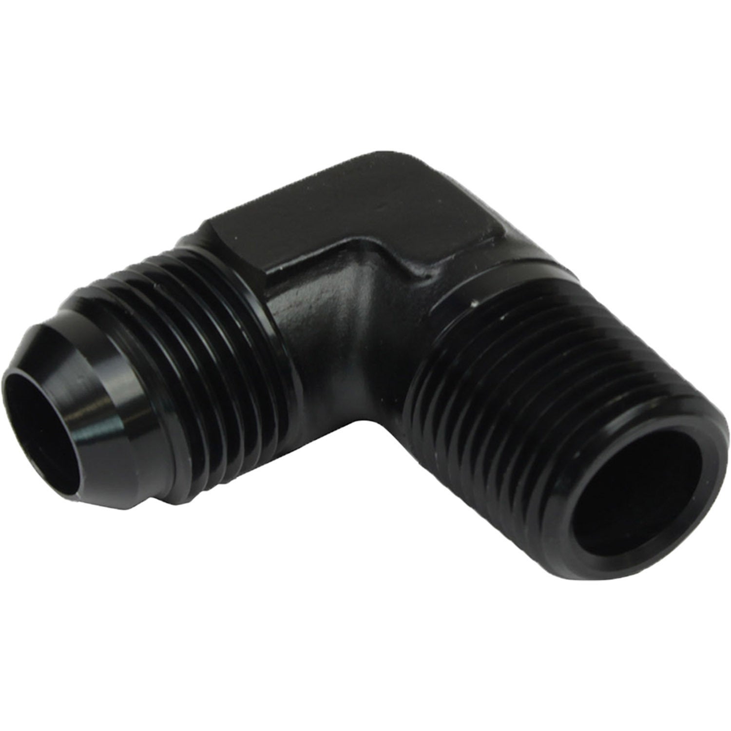 Proflow Male Adaptor -10AN To 1/2in. NPT 90 Degree Black