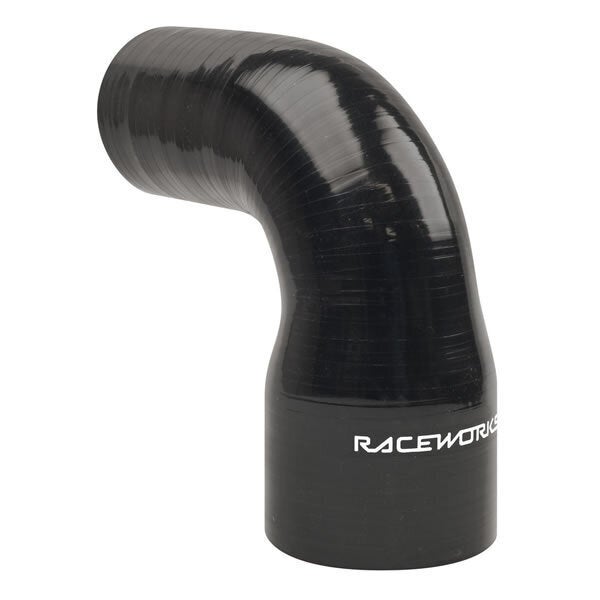 Raceworks Silicone Hose 90-Degree Reducer Elbow 2.25-2.75'' (57-70mm) Black