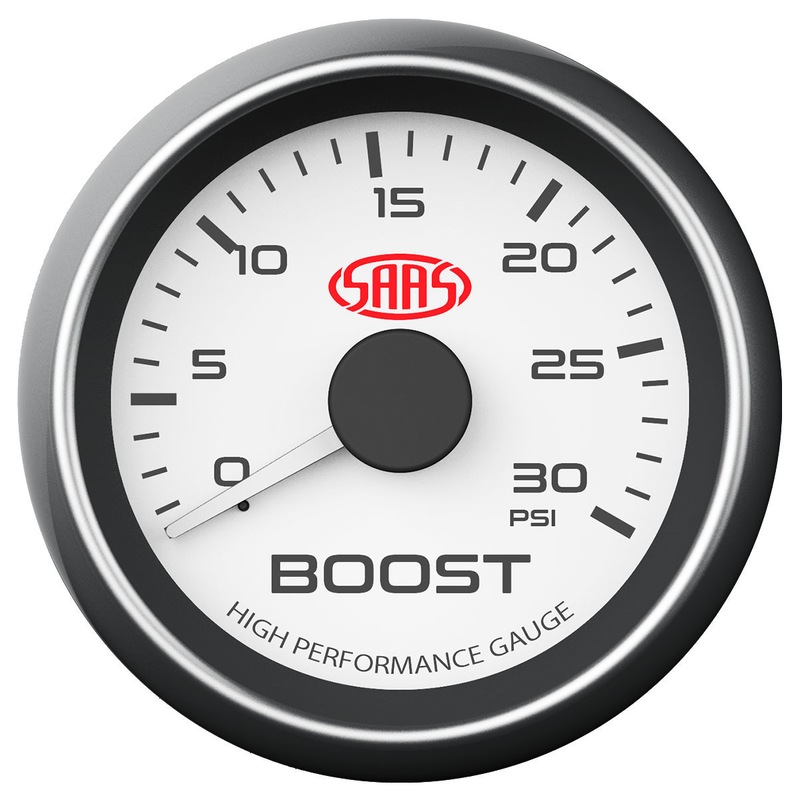 Buy SAAS boost gauge 2" white 030psi for Toyota Hilux LN167 5L 3.0 EFI