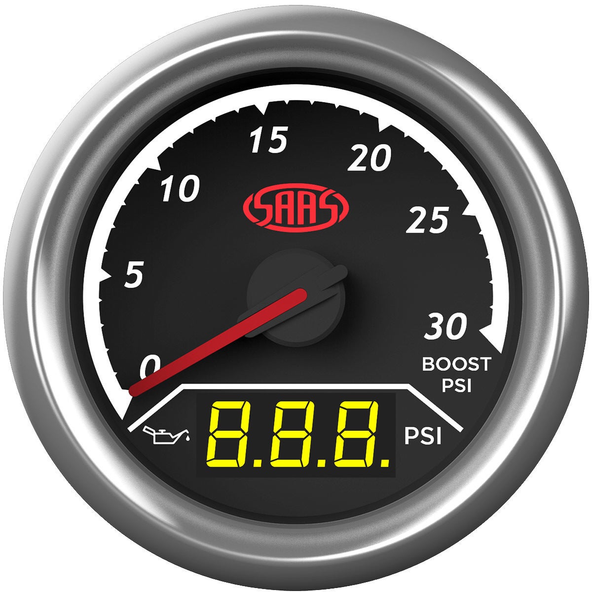 SAAS dual boost gauge 2" black 0-20psi for Volkswagen Amarok 400TDI CDCA 2.0 CRD