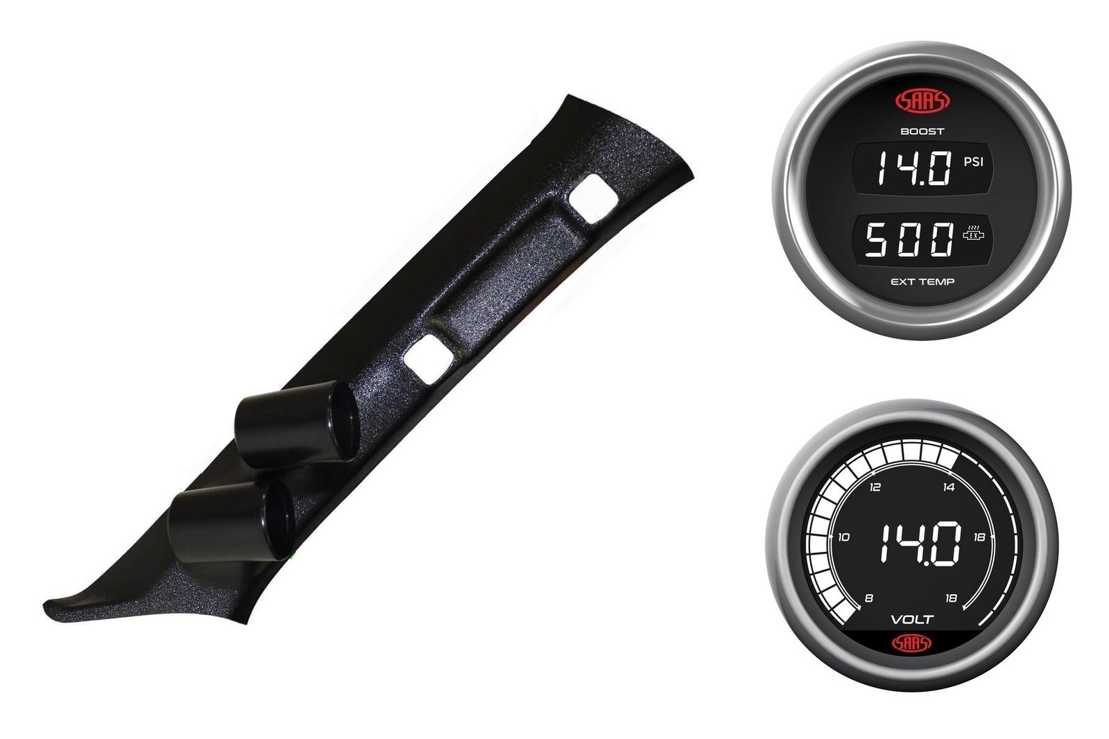 SAAS pillar pod boost/pyro voltmeter gauges for Mitsubishi Pajero NS-NX