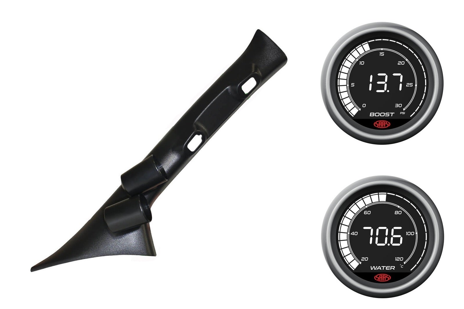 SAAS pillar pod boost water temperature gauges for Ford Ranger PX2 2015-2020