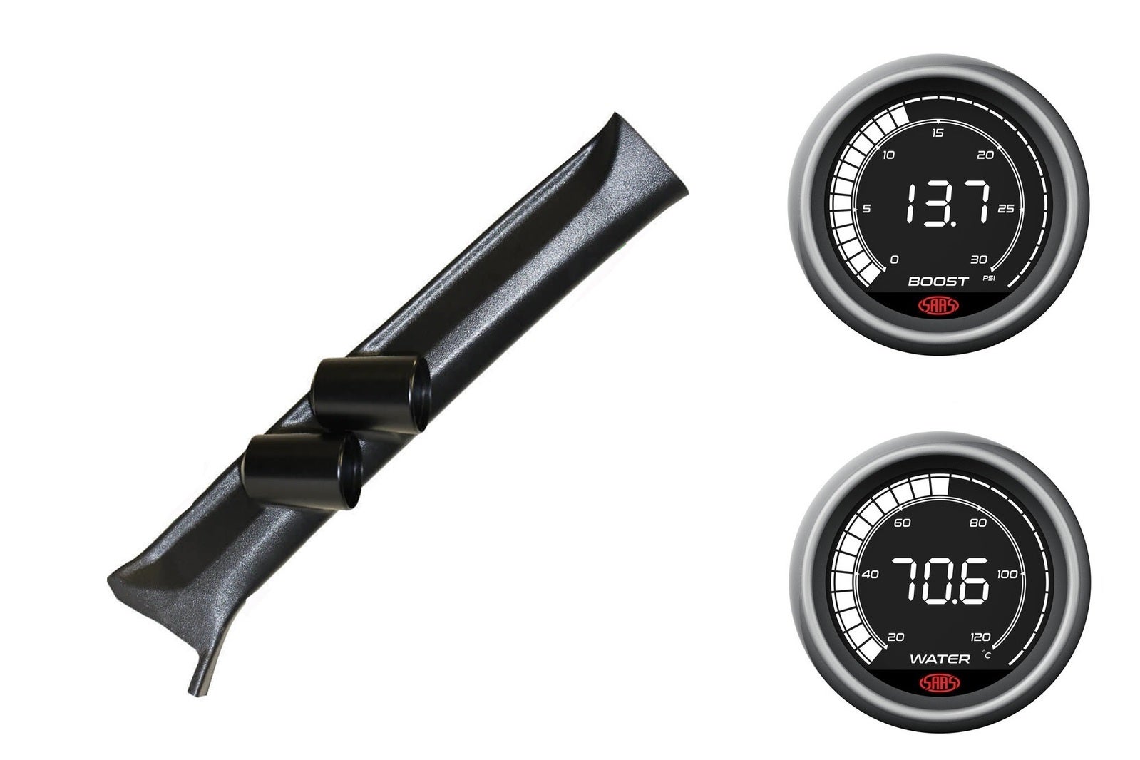 SAAS pillar pod boost water temperature gauges for Mitsubishi Pajero NH-NL