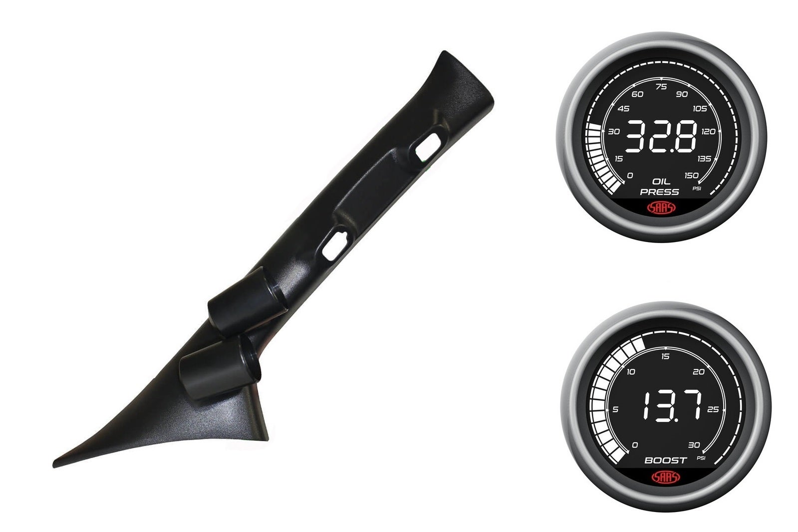 SAAS pillar pod oil pressure boost gauges for Ford Ranger PX2 2015-2020