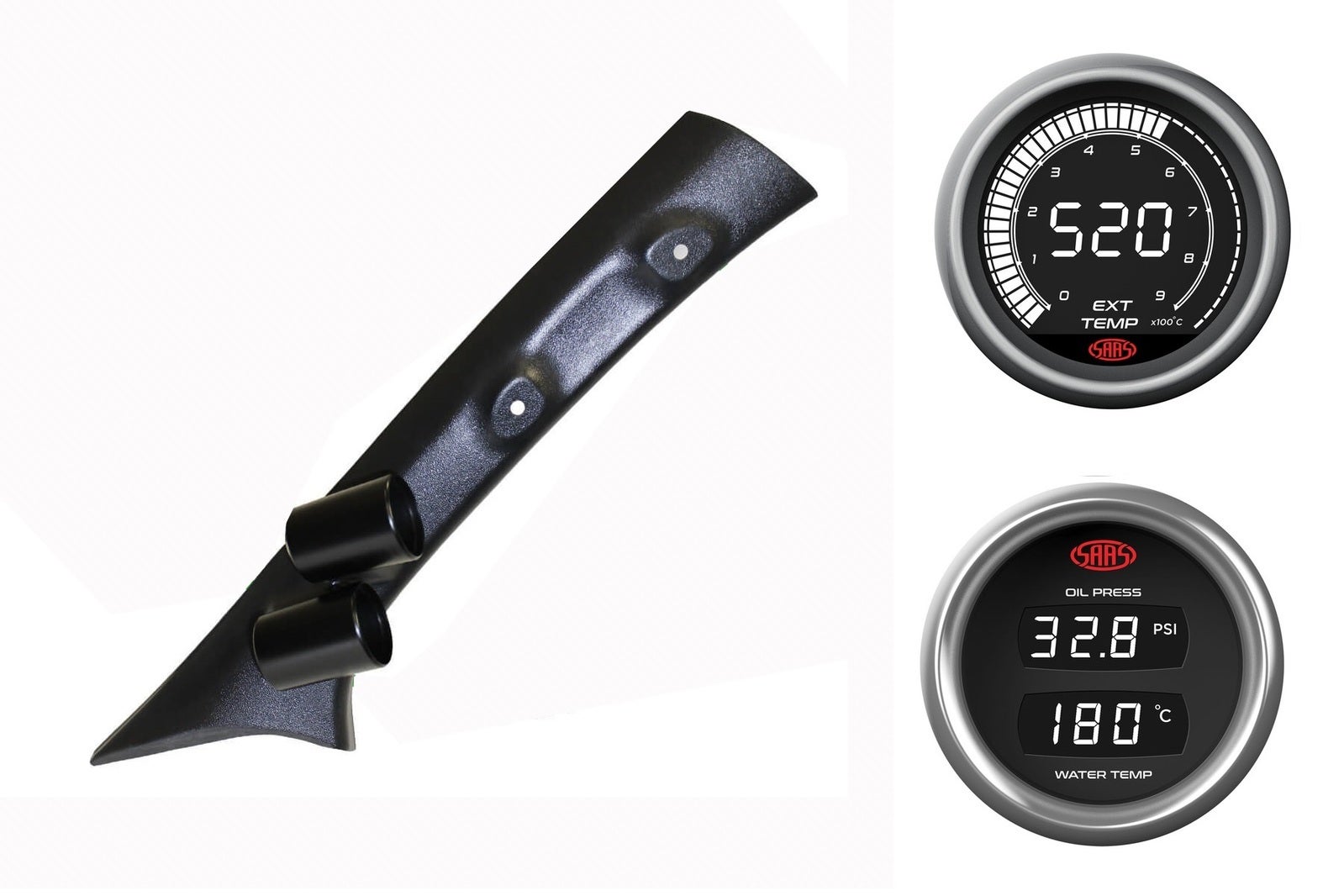 SAAS pillar pod pyro oil pressure gauges for Toyota Hilux 2015-2021