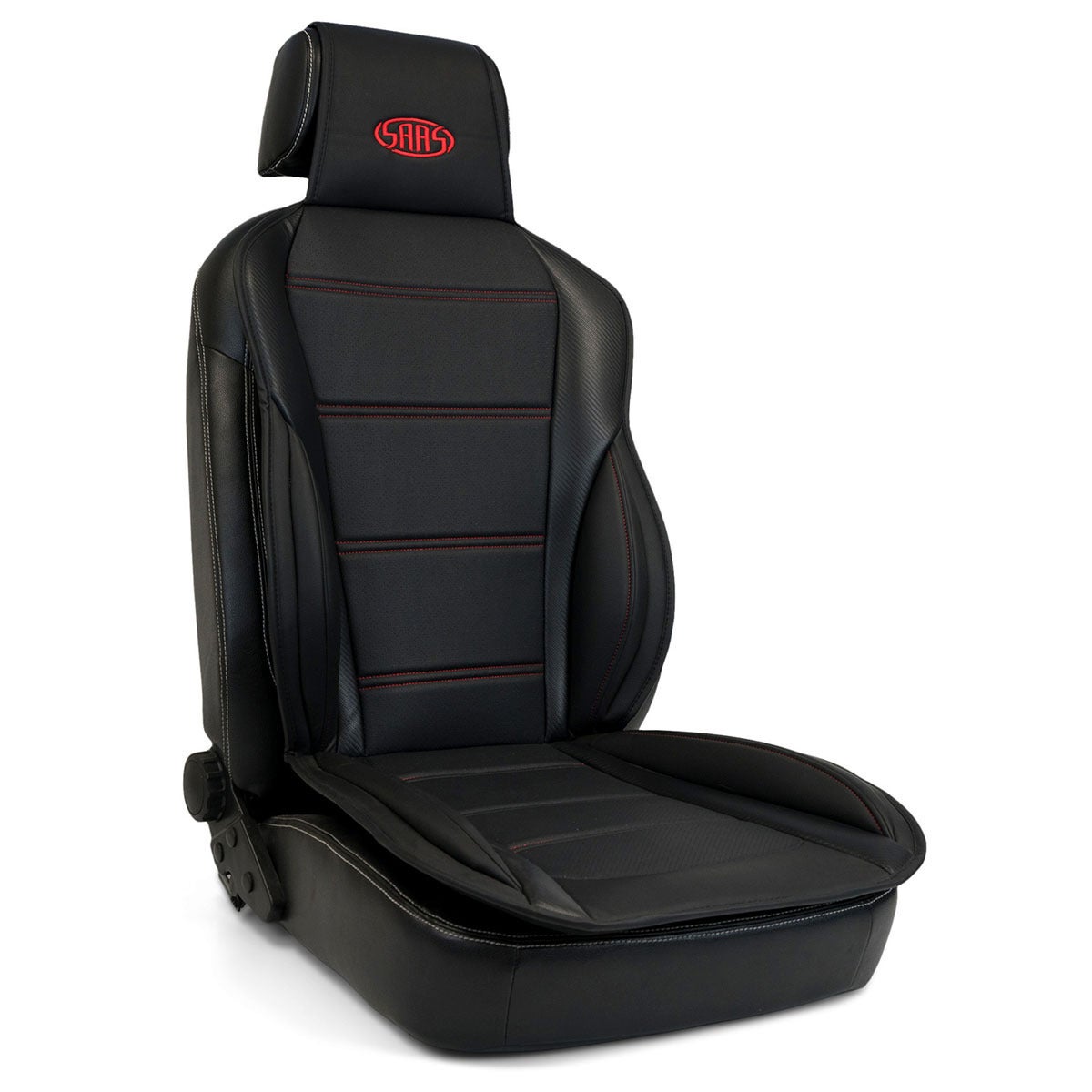 SAAS Seat Sports Cushion Pu Black Large With Logo SC6012