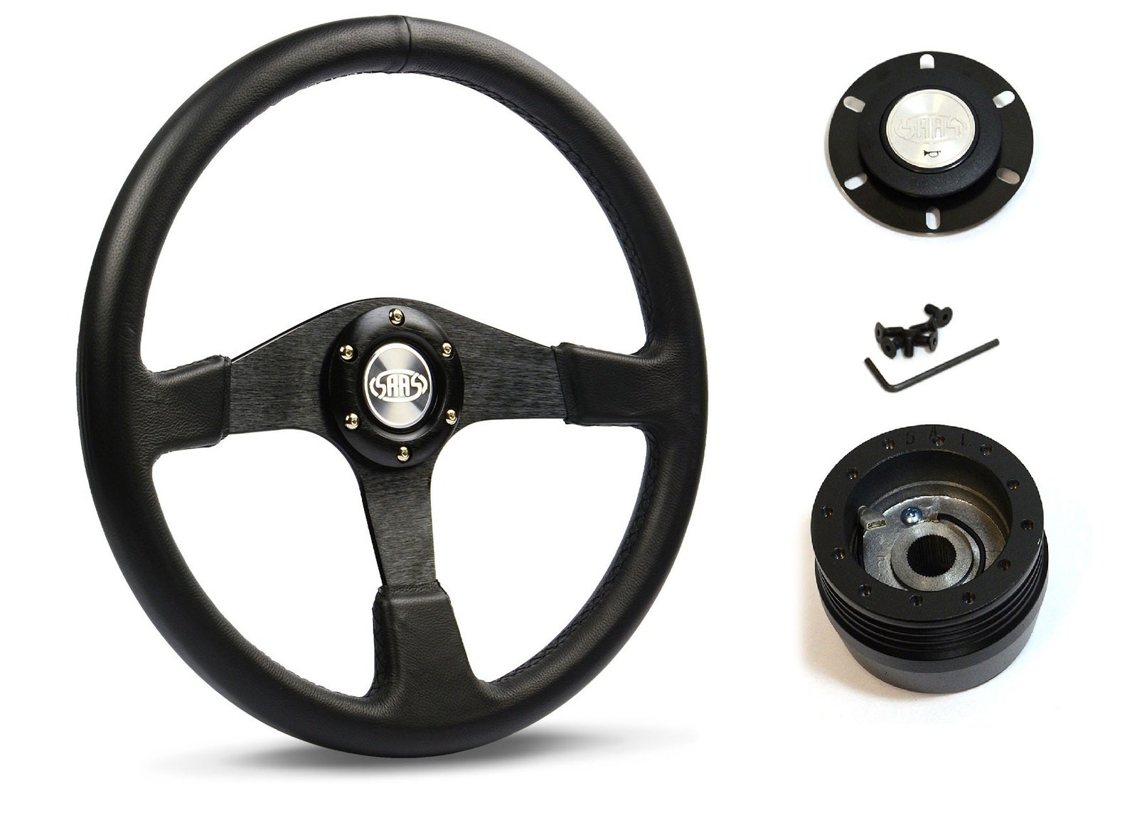 SAAS Steering Wheel SW515BL-R & boss for ididit GM Style Aftermarket Steering Columns