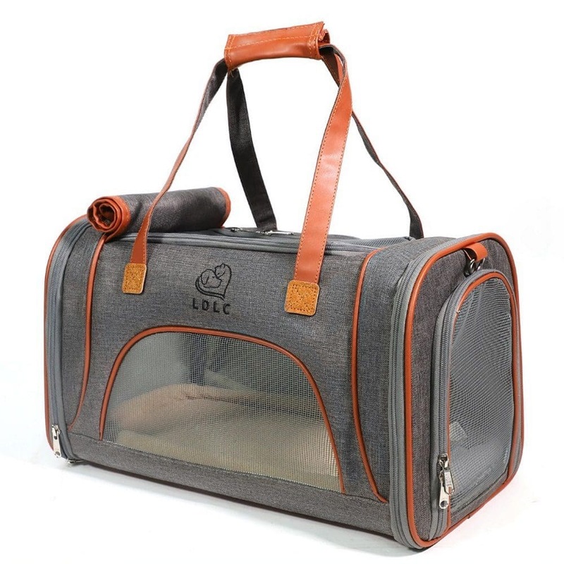 Buy LDLC Foldable Luxury Airplane Approved Pet Carrier Dark Grey MyDeal