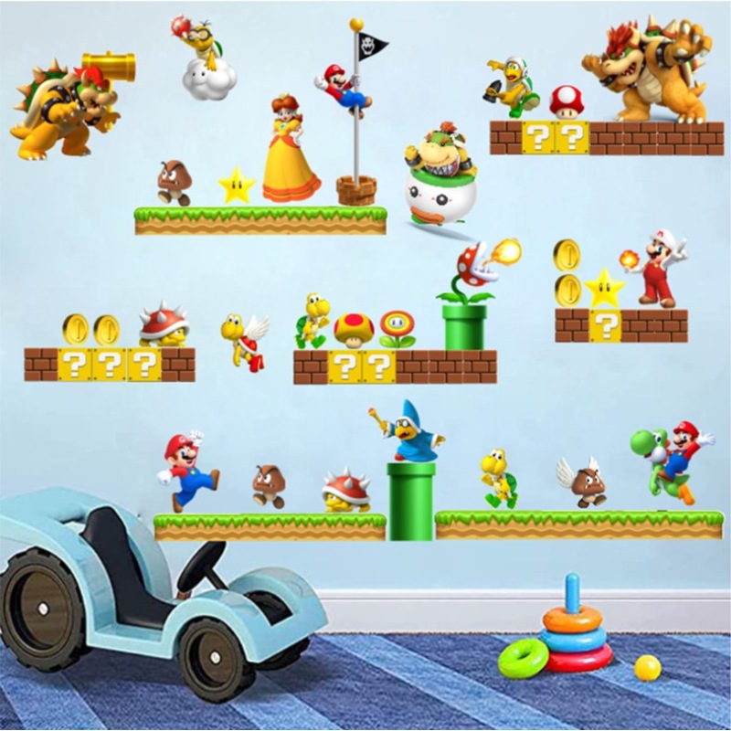 Buy DIY Wall Stickers Removable Super Mario Game Kids Mural Room Decal ...