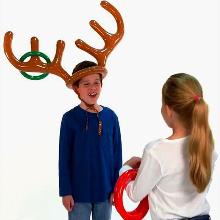 Inflatable Reindeer Antler Ring Toss Game Toys for Christmas Party