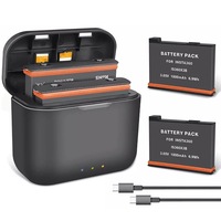 2 Pcs Replacement Insta 360 X3 Battery 1800Mah and Battery 3-Channel Fast Charge
