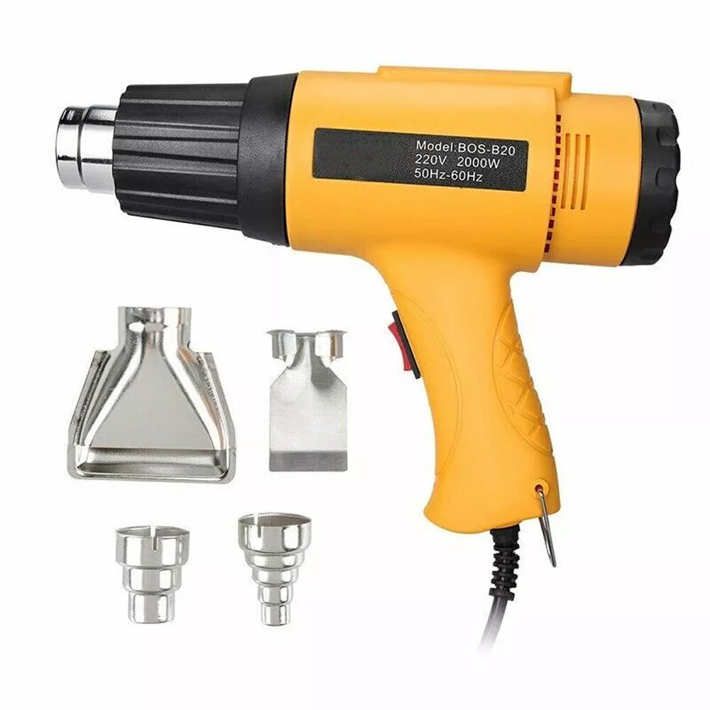2000W Electric Heat Gun Hot Air Adjustable Temperature w/4 Nozzles Heating Tool Unbranded