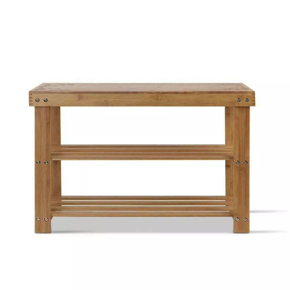 3 Tiers Layers Bamboo Shoe Rack Storage Organizer Wooden Shelf Stand Shelves