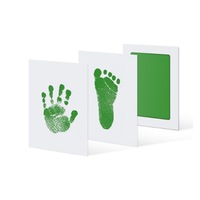 4pcs Inkless Baby print kit Newborn Footprint Handprint Gift Green