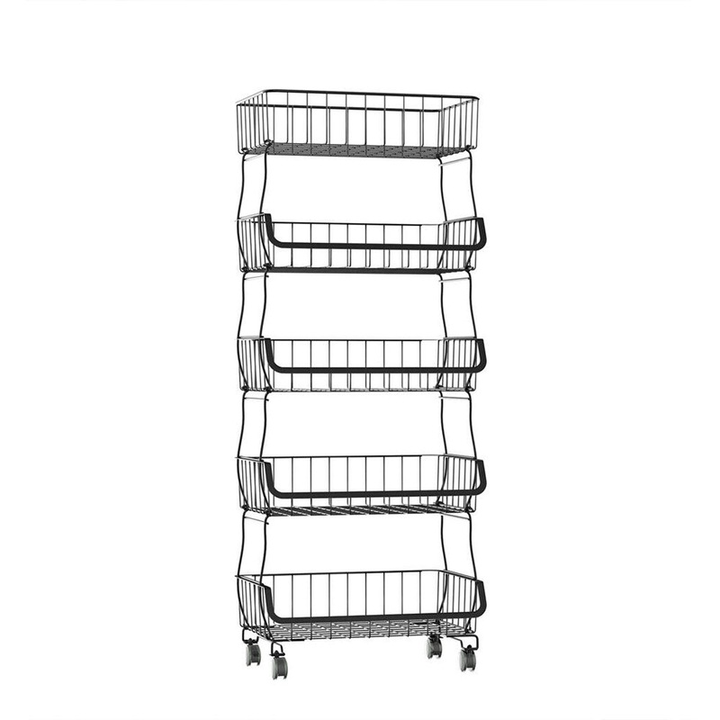 Buy 5 Tier Kitchen Trolley Cart Storage Rack Vegetable Organiser Shelf ...