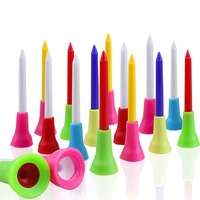 60pcs 83mm Golf Tees Multi Color Plastic With Rubber