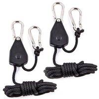 6Pc Ratchet Hydroponics Yoyo Hanger Heavy Duty LED Grow Light Rope Adjustable