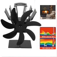 7-Blade Heat Powered Stove Top Fan for Wood Burner Log Burning Fire Eco-friendly